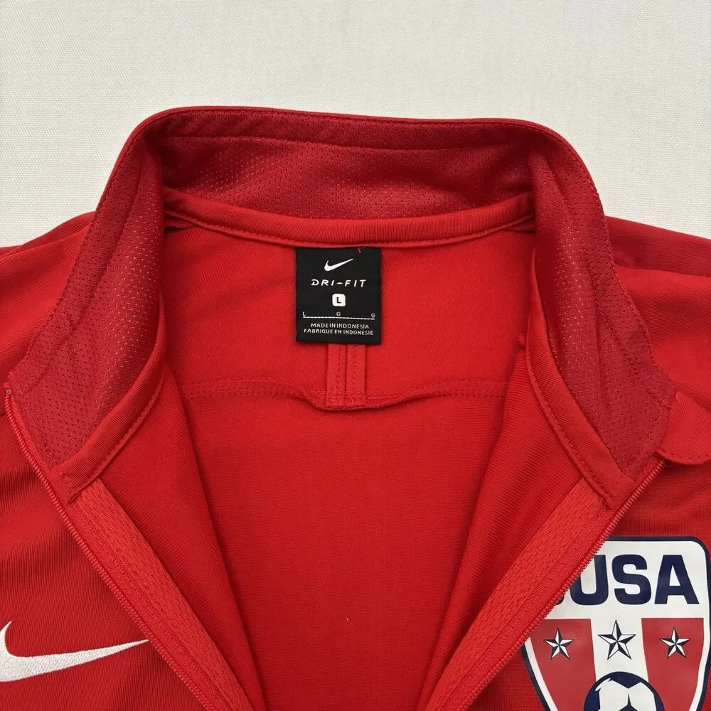 Nike Dri-Fit BUSA Red Full Zip Track Jacket Women’s Large Soccer Athletic Sporty